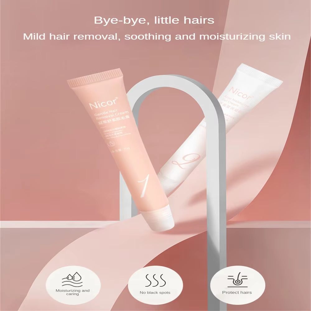 Nicor Lip Hair Removal Cream – Gentle Facial Hair Remover for Men & Women, Smooth Lip & Moustache Area in Minutes