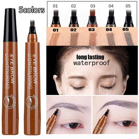 Glamdefine™ 4-In-1 Precision Makeup Pen – Eyeliner, Eyebrow, Contour & Lip Liner in One Long-Lasting Waterproof Tool